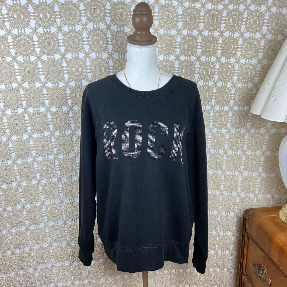 Zadig & Voltaire Black Sweater with Camo Rock / Medium